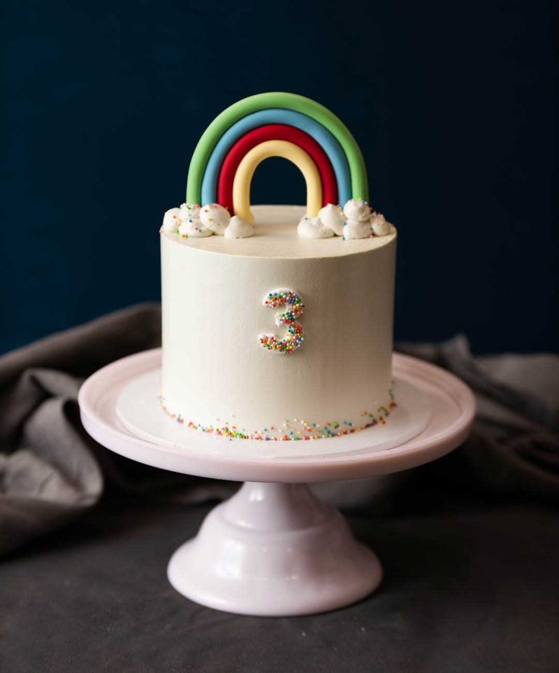 Rainbow Number Cake